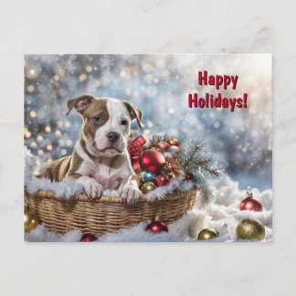 Prettige feestdagen Kerstmishond Schattigee Pitbul