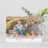 Prettige feestdagen Kerstmismodern rood script 3 F Feestdagenkaart (Staand voorkant)