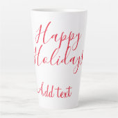 Prettige feestdagen Kerstrood kalligrafie simpel m Latte Mok (Voorkant)