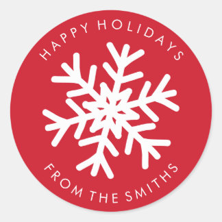 prettige feestdagen - kerstrood + wit etiket