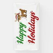prettige feestdagen kerstscript Reindeer Spandoek (Verticaal)