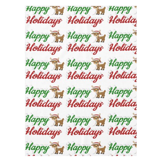 prettige feestdagen kerstscript Reindeer Tafelkleed (Voorkant)