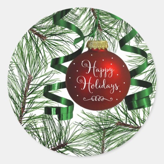 prettige feestdagen kerstsieraarster ronde sticker (Voorkant)