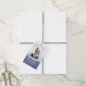 prettige feestdagen kerstsneeuw Wereldbol Nutkrake Cadeaulabel (Met Touw)