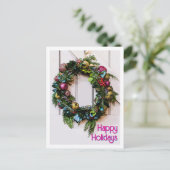 Prettige feestdagen Kerststal Moderne Krans \ (Staand voorkant)