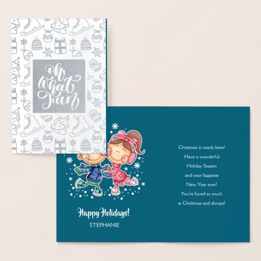 prettige feestdagen. Kinderen | Aangepaste naam Lu Folie Kaarten (Display)