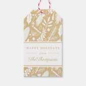 Prettige feestdagen Klassiek Beige Kerstblad Cadeaulabel (Voorkant)