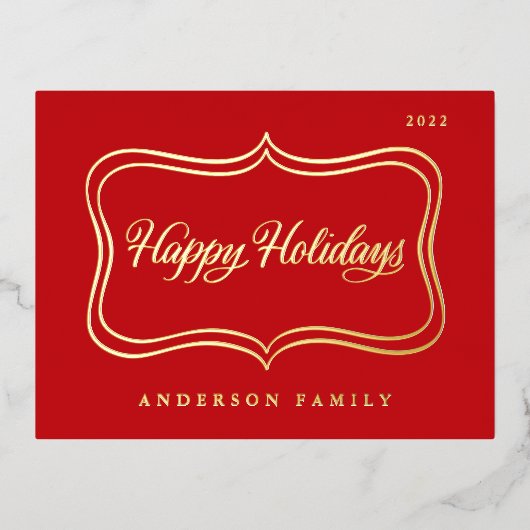 prettige feestdagen Klassiek Gold Lijst (Voorkant)