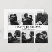 prettige feestdagen, klassiek script, bruiloft zes briefkaart (Voorkant / Achterkant)