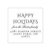 prettige feestdagen | Klassiek scriptadres voor ty Rubberstempel (Afrduk)