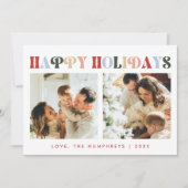 Prettige feestdagen Klassieke eenvoudige retro? 2 Feestdagenkaart (Voorkant)