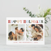 Prettige feestdagen Klassieke eenvoudige retro? 2 Feestdagenkaart (Staand voorkant)