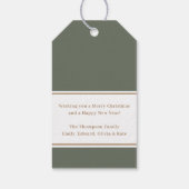 Prettige feestdagen Klassieke Sage Kerstblad Cadeaulabel (Achterkant)