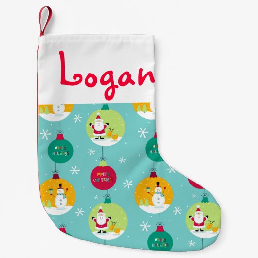 prettige feestdagen kleine kerstsok (Voorkant)