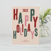 Prettige feestdagen Kleurrijk feestelijk plezier Feestdagenkaart (Staand voorkant)