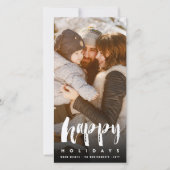 prettige feestdagen Koude Penseelscript Minimale f Feestdagenkaart (Voorkant)