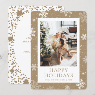 Prettige feestdagen Kraft Paper Snowflake Snow Fot Feestdagenkaart