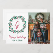 Prettige feestdagen Krans CUSTOM FOTO KERST Feestdagenkaart (Voorkant / Achterkant)