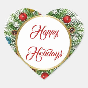 Prettige feestdagen Krans Sticker