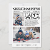 Prettige feestdagen Kranten Wat een jaar Kerst Feestdagenkaart (Voorkant)