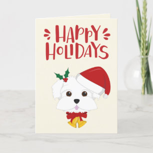 prettige feestdagen - Kute Maltese kerst Kaart