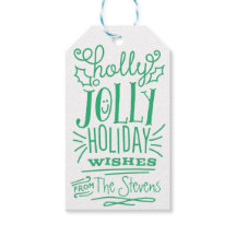 Prettige feestdagen Label Holly Jolly