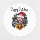 prettige feestdagen labels (Design 2)