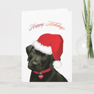 Prettige feestdagen Labrador Hond met Santa Hat Kaart