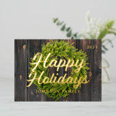 prettige feestdagen Land Rustic Pine Wreath Wood (Staand Voorkant)