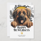 Prettige feestdagen Leonberger Hond Kerstmis Feestdagenkaart (Voorkant)