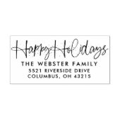 Prettige feestdagen leuk feestelijk eenvoudig reto zelfinktende stempel (Design)