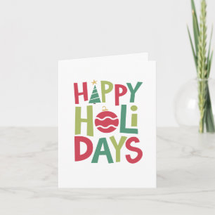 Prettige feestdagen leuk gekleurde handletteren kaart