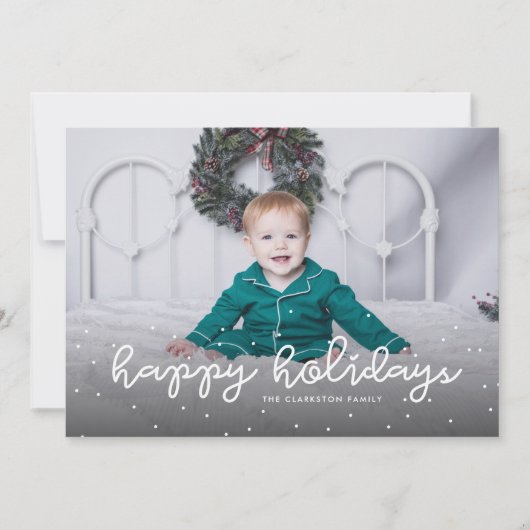 Prettige feestdagen Leuke één foto rode kerst Feestdagenkaart (Voorkant)