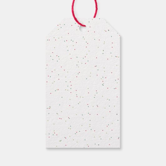 prettige feestdagen leuke, kleurrijke kerstmis cadeaulabel (Achterkant)