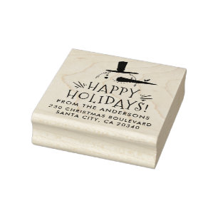 Prettige feestdagen Leuke Sneeuwman Rubberstempel