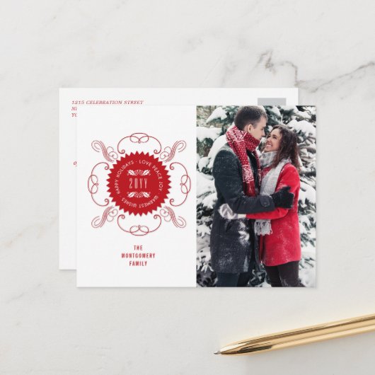 Prettige Feestdagen Liefde Vrede Vreugde Sierlijke (Voorkant / Achterkant in situ)