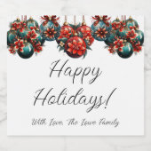 prettige feestdagen likeurfles etiket (Enkel label)