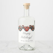 prettige feestdagen likeurfles etiket (Voorkant)