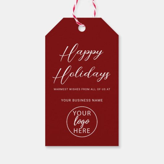 Prettige feestdagen Logo Elegant script Cadeaulabel (Achterkant)