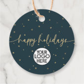 Prettige feestdagen Logo Modern minimalistisch Bedankjes Labels (Achterkant)