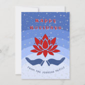 Prettige Feestdagen lotusbloem aangepaste tekst bl Feestdagenkaart (Voorkant)