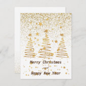 prettige feestdagen Luxe gouden kerstglitter wit (Voorkant / Achterkant)