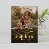 prettige feestdagen Manuscript met Kerstmis Gold (Staand Voorkant)