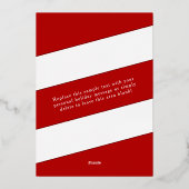 prettige feestdagen Manuscript Red & Silver FotoKe (Achterkant)