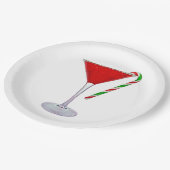 prettige feestdagen Martini Glass Papieren Bordje (Gekanteld)