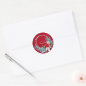 prettige feestdagen Matig Chic Red Pine Wreath Ronde Sticker (Envelop)