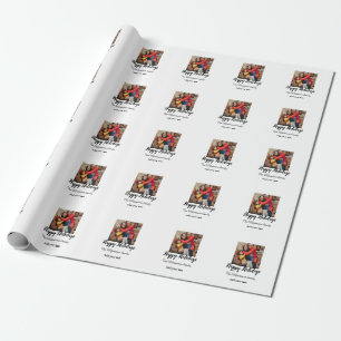 Prettige feestdagen Merry Christmas Voeg familiena Cadeaupapier