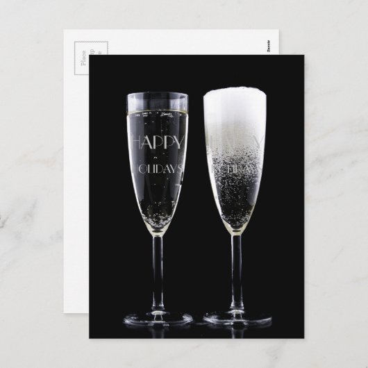 prettige feestdagen Merry KerstChampagne Elegant (Voorkant / Achterkant)