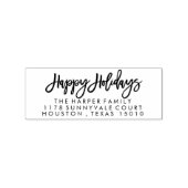 Prettige feestdagen met de hand geschreven rubberstempel (Gestempeld)