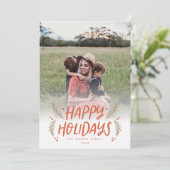 prettige feestdagen met de hand getekende pine Ber Feestdagenkaart (Staand voorkant)